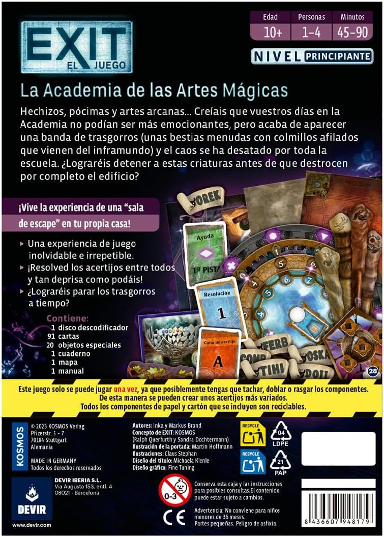 Exit: La Academia de las Artes Mágicas — Juego de Mesa Escape Room Cooperativo