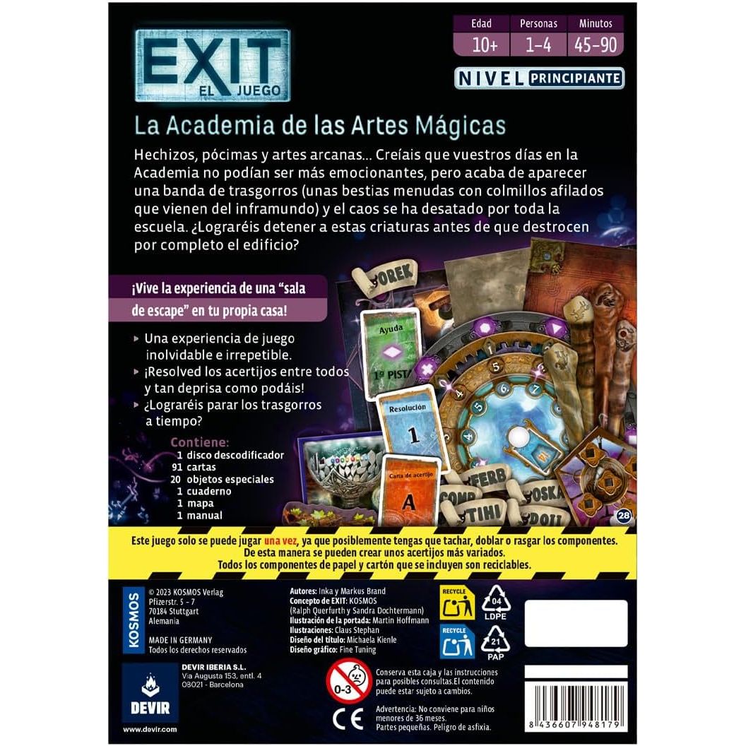 Exit: La Academia de las Artes Mágicas — Juego de Mesa Escape Room Cooperativo - Kukara Games