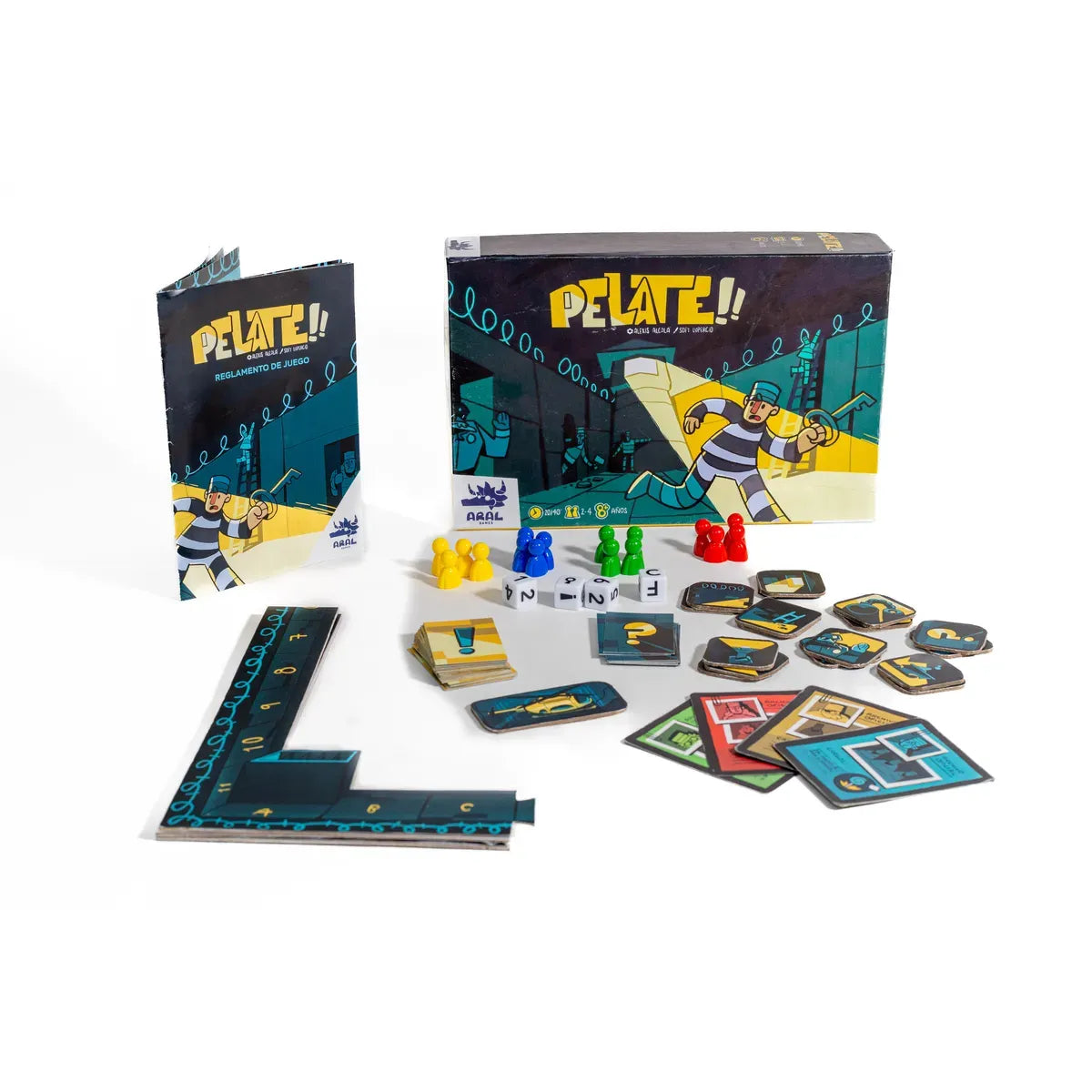 Caja y contenido del juego Pélate - Kúkara Games